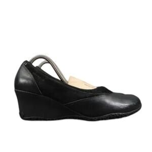 Merrell Shoes Womens 9.5 Wedge Slip On Fashion Classic Leather Lotus Black Comfy